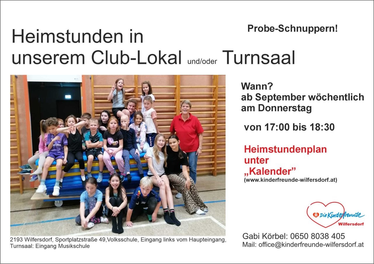 Besuche uns und schnuppere bei den Heimstunden